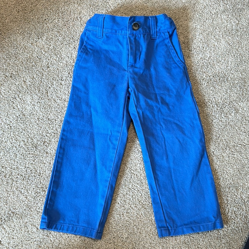 Janie & Jack 2T Cotton Twill Chino Dress Pants, Royal Blue Pants